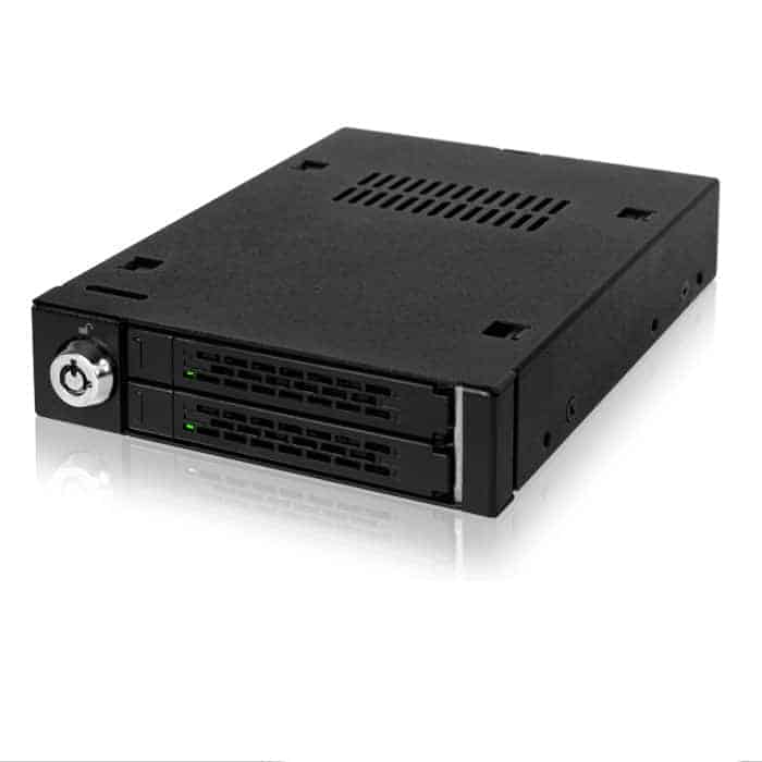 (image for) Full Metal 2 x 2.5- SATA Hard Drive or SSD Mobile Rack in 3.5- Device Bay